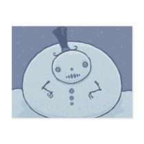 Pudgy Snowman Postcard