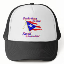 Puerto Rican by birth saved by the grace of God Mesh Hats