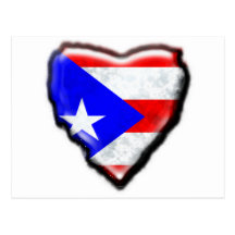 Puerto Rican Flag Heart Post Cards