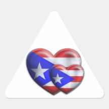 Puerto Rican Flag Hearts Stickers