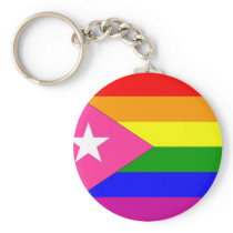 Puerto Rican Gay Pride Flag Keychain