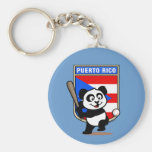 Puerto Rico Baseball Panda Keychains