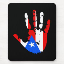Puerto Rico Flag Handprint Mousepads