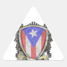 Puerto Rico Flag - Shield Crest Triangle Sticker