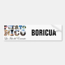 Puerto Rico La Isla Del Encanto Boricua Bumper Stickers