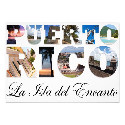 Puerto Rico La Isla Del Encanto Collage / Montage Custom Announcement