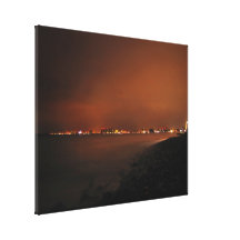 Puerto Vallarta Skyline at Night; No Greeting Gallery Wrapped Canvas