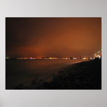 Puerto Vallarta Skyline at Night; No Greeting Poster