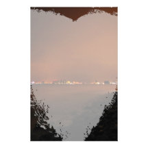 Puerto Vallarta Skyline at Night; No Greeting Stationery