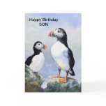 Puffins Happy Birthday Son Card