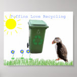 Puffins Love Recycling posters