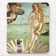 Pug 1 - Birth of Venus Mouse Pads