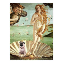 Pug 1 - Birth of Venus Post Cards