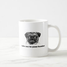 pug alien -take me to your leader copy mugs
