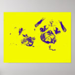 Pug and Baby Poster- Yellow