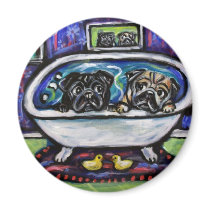 Pug Bathtime Magnets
