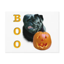 Pug (black) Boo Postcard