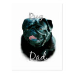 Pug (blk) Dad 2 Postcard