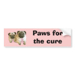 Pug  Breast Cancer Bumper Sticker bumper stickers