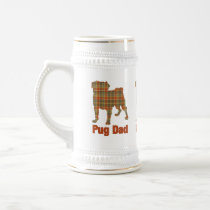 Pug Dad Earth Tones Plaid Mugs