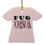 Pug DIVA Christmas Ornament