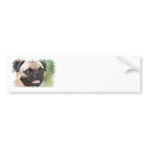 Pug Dog Bumper Sticker