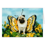 Pug Dog Butterfly Card