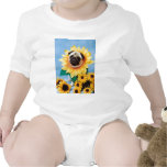 Pug Dog Sunflower T Shirts