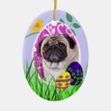 Pug Easter Ornament