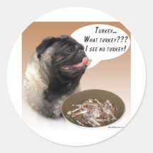 Pug (fawn) Turkey Sticker