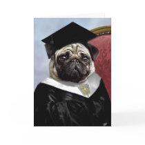 Pug graduation card