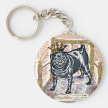 Pug King Keychain