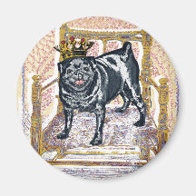 Pug King Refrigerator Magnet