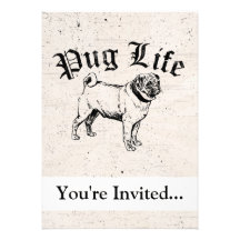 Pug Life Funny Dog Gangster Invite