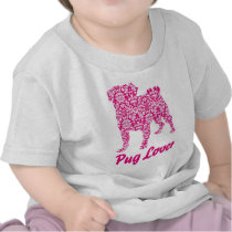 Pug Lover Fuscia Damask Shirt
