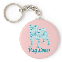 Pug Lover Teal Paisley
