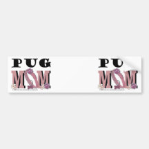 Pug MOM Bumper Sticker