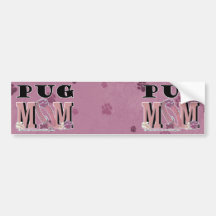 Pug MOM Bumper Sticker