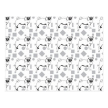 Pug pattern postkarten