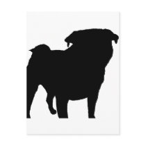 Pug Silhouette Post Card