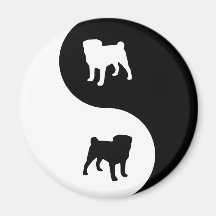 Pug Yin Yang Fridge Magnets
