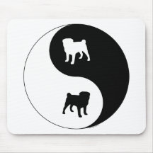 Pug Yin Yang Mouse Pad