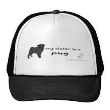 PugBlackFullBodySister Mesh Hat