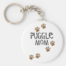 Puggle Mom Keychain