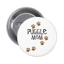 Puggle Mom Pinback Button