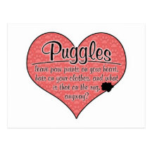 Puggle Paw Prints Dog Humour Post Card