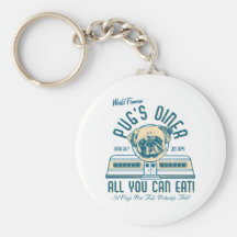 Pug's Diner 50s Retro Vintage Keychains