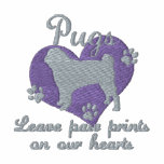 Pugs Leave Paw Prints Pink Women's embroidered shirts