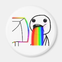 Pukes Rainbows Refrigerator Magnets