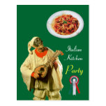 PULCINELLA  ITALIAN KITCHEN PARTY Green Recipe Post Cards